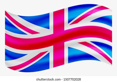 Wavy flag of United Kingdom.Waving UK flag.