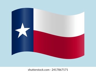 Banderas onduladas de Texas. Ilustración vectorial. 