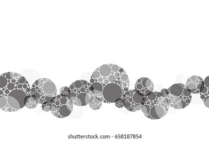 Wavy floating circles background. Seamless pattern.Vector.