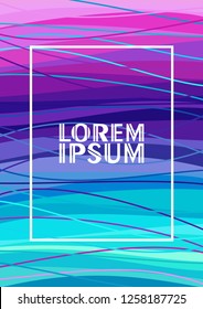 Wavy floors, color gradient. Transition pink to blue. Stylish background for catalog cover, banner, booklet, business card.