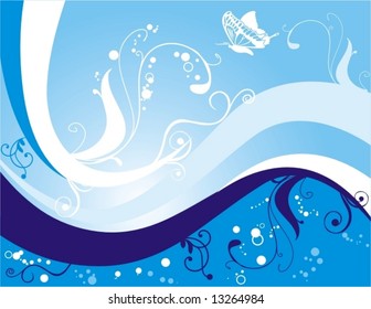 wavy floral background