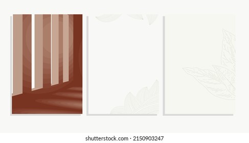 wavy floral and empty room with windows,vector template background set  