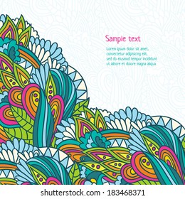 Wavy floral nature pattern background. Vector backdrop template.