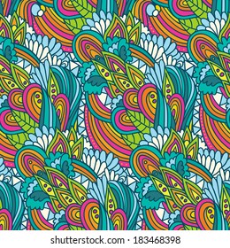Wavy floral nature pattern background. Vector backdrop template.