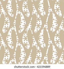 Wavy floral pattern, seamless vector background.