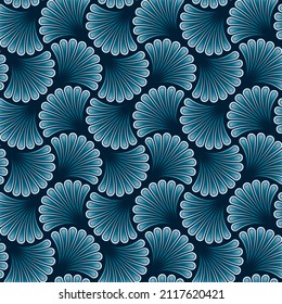 Wavy Floral Seamless Background. Vector Tileable retro pattern.