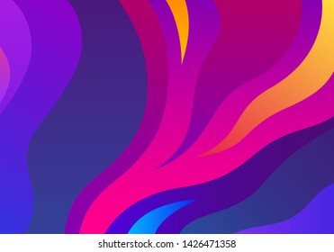 Wavy Flow Background  Vector Colorful Dynamic Bg and Gradient  