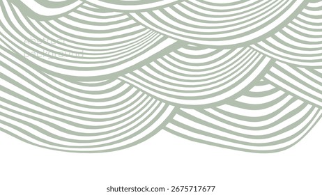 wavy flow green  stripes dynamic  cover vector background  