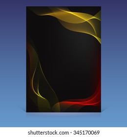 Wavy flowing abstract design template flyer, vector poster mock-up for your design