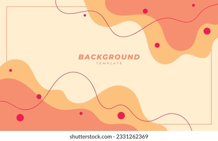 Wavy and fluid background template copy space. Dynamic orange flat backdrop for poster, landing page, banner, magazine, or cover.