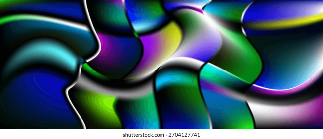 Ilustração de plano de fundo de renderização 3d de gradiente de fluido ondulado.