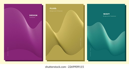 Plantilla de fondo de línea ondulada y fluida: espacio de copia para afiches, folletos, banners o tarjetas de visita