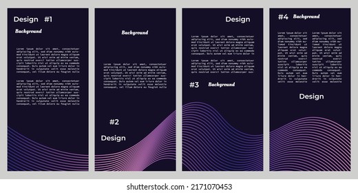 Wavy And Fluid Thin Line String Background Template Copy Space Set For Banner Or Poster