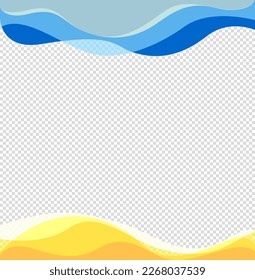 Wavy frame design element for brochure, banner, flyer. In the colors of the Ukrainian flag. Vector