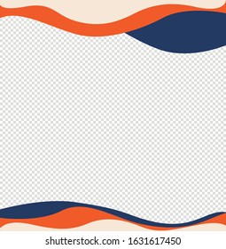Wavy frame design element. Decor for brochure, banner, flyer. Color wave, curve line. Vector illustration