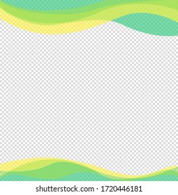 Wavy frame design element. Decor for brochure, banner, flyer. Color wave, curve line. Vector illustration