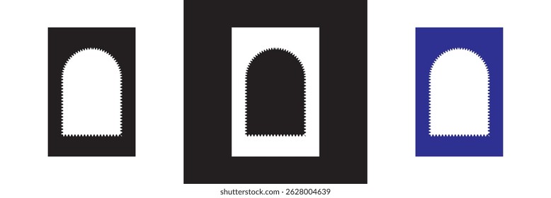 Wavy Frames with Scallop Borders. Abstract Frame Boxes on Cute Groovy Patterns. Vector illustration. isolated on white and black background. EPS 10