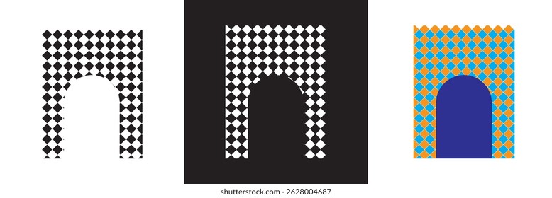 Wavy Frames with Scallop Borders. Abstract Frame Boxes on Cute Groovy Patterns. Vector illustration. isolated on white and black background. EPS 10