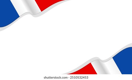 wavy france flag vector background with copy space for text. france national day