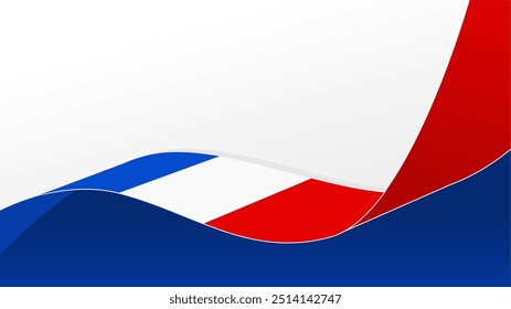 wavy france flag vector background with copy space for text. france national day