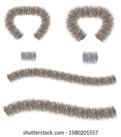 Wavy Fur Brush Colorable By Stroke Color Flat Fashiion Design Vector