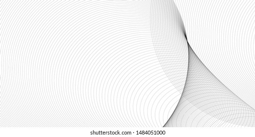 Wavy futuristic mesh curved lines isolated on white vector template header banner background  technology digital grid concept