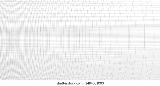 Wavy futuristic mesh curved lines isolated on white vector template header banner background  technology digital grid concept