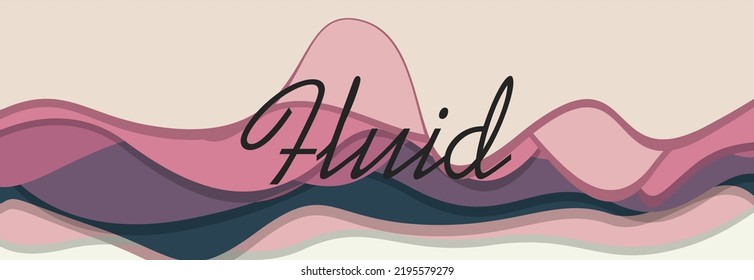 Wavy geometric abstract template design, pink wavy fluid template, cream color, soft, pastel, banner, web, feminine color, abstract 