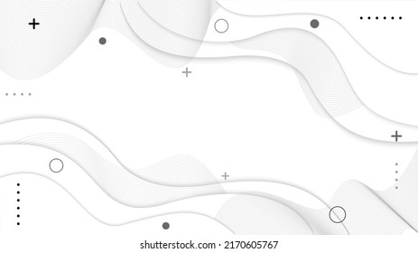 Wavy geometrisches Hintergrunddesign. Weißer Hintergrund mit abstrakten geometrischen Elementen. Papierkunststil, Vektorgrafik für Cover-Design, Poster, Flyer, Web