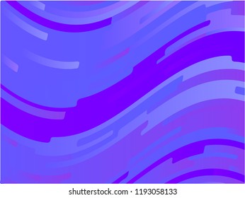 Wavy geometric background. Different shades of purple, pink,blue. Bright rainbow color. Scalable vector graphics. Trendy gradient shapes composition.