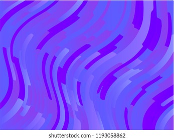 Wavy geometric background. Different shades of purple, pink, blue. Bright rainbow color. Scalable vector graphics. Trendy gradient shapes composition.