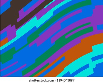 Wavy geometric background. Different shades of purple, pink, blue. Bright rainbow color. Scalable vector graphics. Trendy gradient shapes composition.