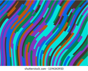 Wavy geometric background. Different shades of purple, pink, blue. Bright rainbow color. Scalable vector graphics. Trendy gradient shapes composition.