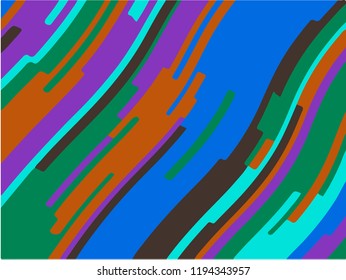 Wavy geometric background. Different shades of purple, pink, blue. Bright rainbow color. Scalable vector graphics. Trendy gradient shapes composition.