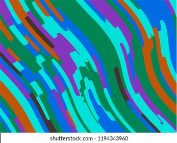Wavy geometric background. Different shades of purple, pink, blue. Bright rainbow color. Scalable vector graphics. Trendy gradient shapes composition.