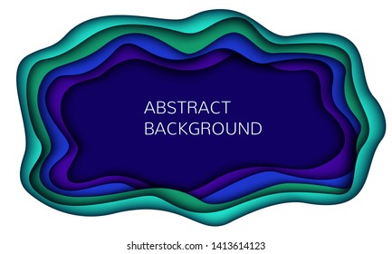 Wavy geometric background. Fashionable compositions of colored figures cut out of paper. Landing page. 3d.