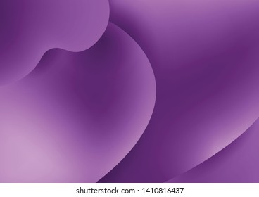 Wavy geometric background with fluid shapes modern concept. 3D abstract bubble gradient shapes composition. Liquid blend design. Bright background for the your text. Purple color.