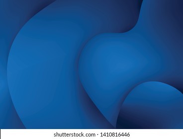Wavy geometric background with fluid shapes modern concept. 3D abstract bubble gradient shapes composition. Liquid blend design. Bright background for the your text. Blue color.