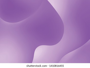 Wavy geometric background with fluid shapes modern concept. 3D abstract bubble gradient shapes composition. Liquid blend design. Bright background for the your text. Purple color.