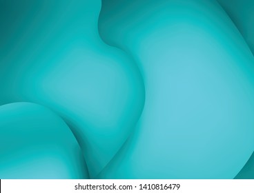 Wavy geometric background with fluid shapes modern concept. 3D abstract bubble gradient shapes composition. Liquid blend design. Bright background for the your text. Blue color.