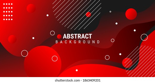 Wavy geometric background with modern abstract red gradient color. Liquid color background design. Fluid shapes composition. Vector Illustration