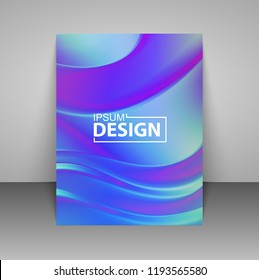 Wavy geometric background. Report, flyer, business layout, presentation template A4 size. Vector illustration.