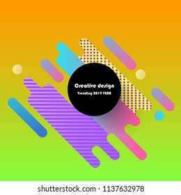 Wavy geometric background. Trendy gradient shapes composition. .