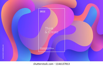 Wavy geometric background. Trendy gradient shapes composition. Eps10 vector.