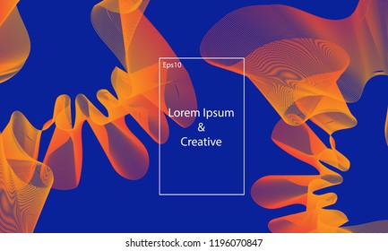 Wavy geometric background. Trendy gradient shapes composition. Eps10 vector.