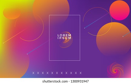 Wavy geometric background. Trendy gradient shapes composition - Vector