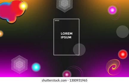 Wavy geometric background. Trendy gradient shapes composition - Vector