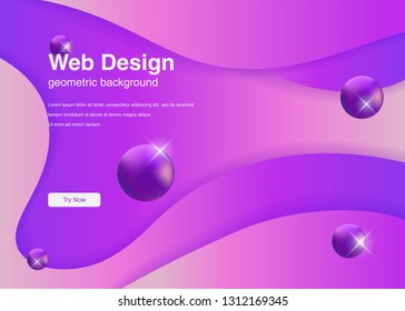 Wavy geometric background Trendy gradient shapes composition