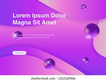 Wavy geometric background Trendy gradient shapes composition