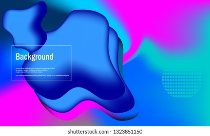 Wavy geometric background with Trendy gradient shapes composition vector